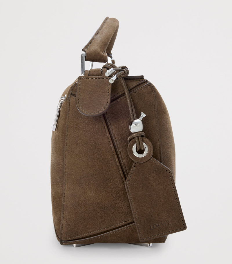 LOEWE Small Suede Featherlight Puzzle top-handle bag (British brand)