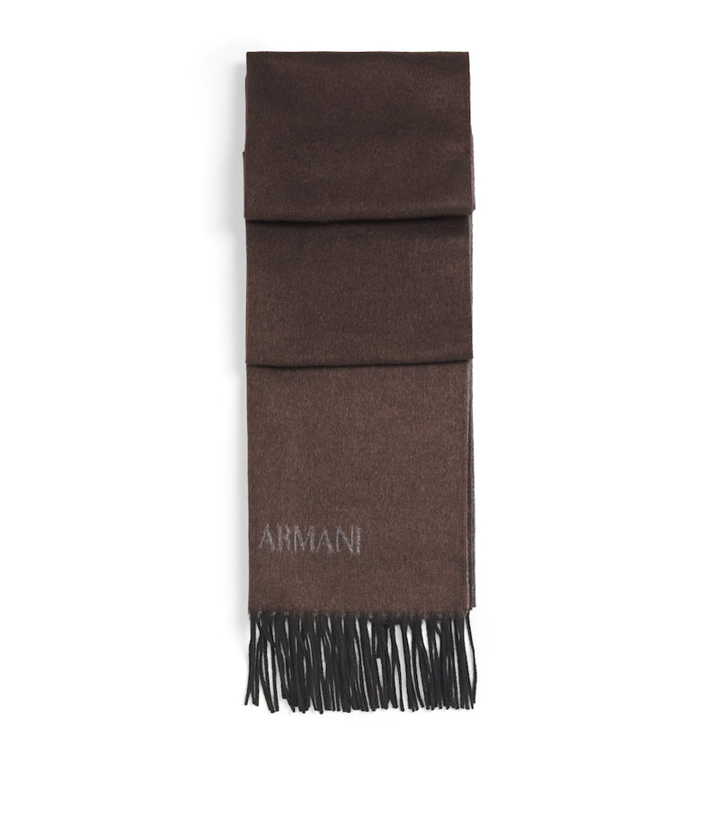 Giorgio Armani silk-cashmere fringed scarf, UK version