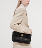 Bottega Veneta Madison shoulder bag lambskin Intrecciato weave, imported from the UK