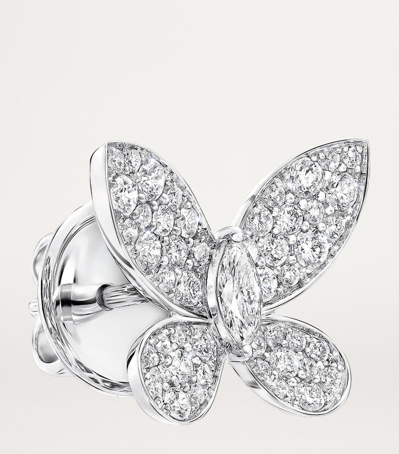 Graff white gold diamond butterfly stud earrings, UK version