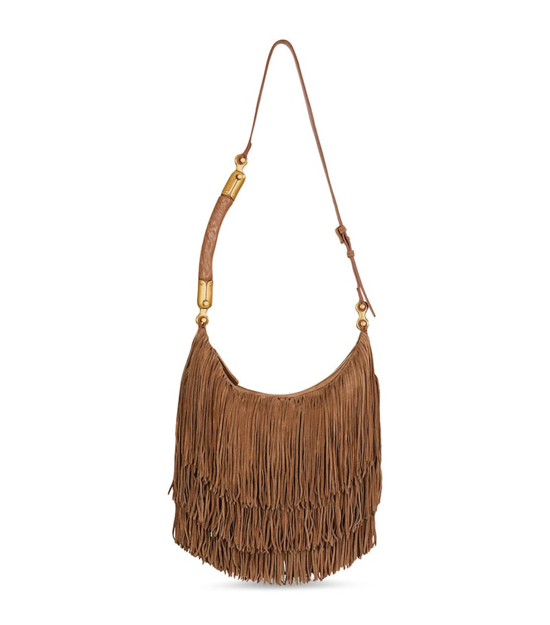 Balmain suede fringe shoulder bag (British brand)
