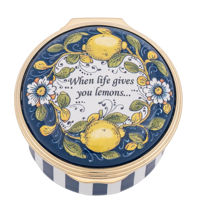 Halcyon Days When Life Gives You Lemons enamel box, UK version