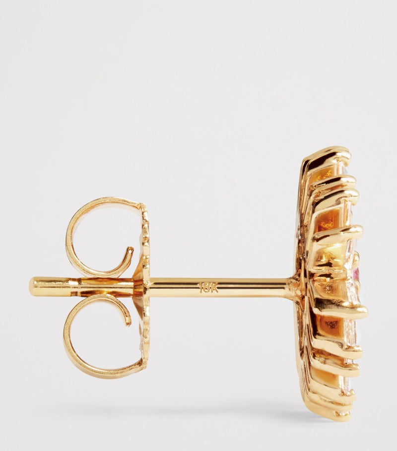 Suzanne Kalan rose gold evil eye stud earrings - British product