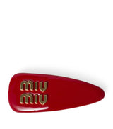 Harrods Miu Miu Leather Logo Hair Clip- Buy online at McGrocer
