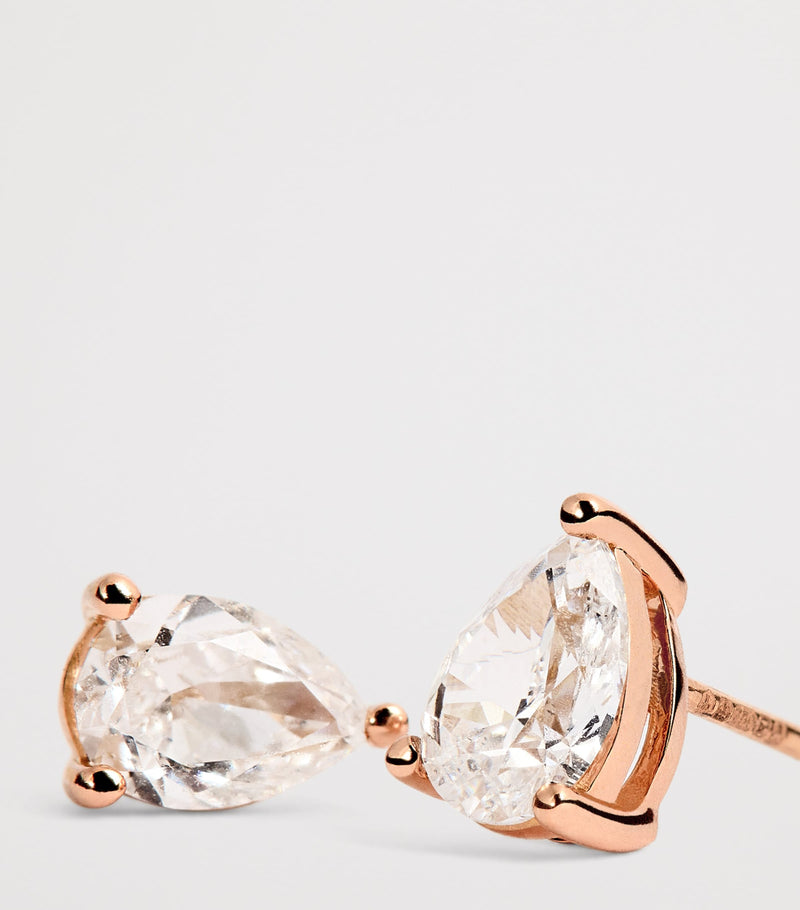 Harrods pear cut diamond stud earrings 1ct (British brand)