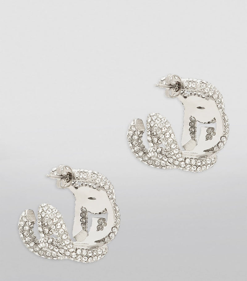 Dolce&Gabbana embellished DG Millennials logo earrings brass glass, imported from the UK