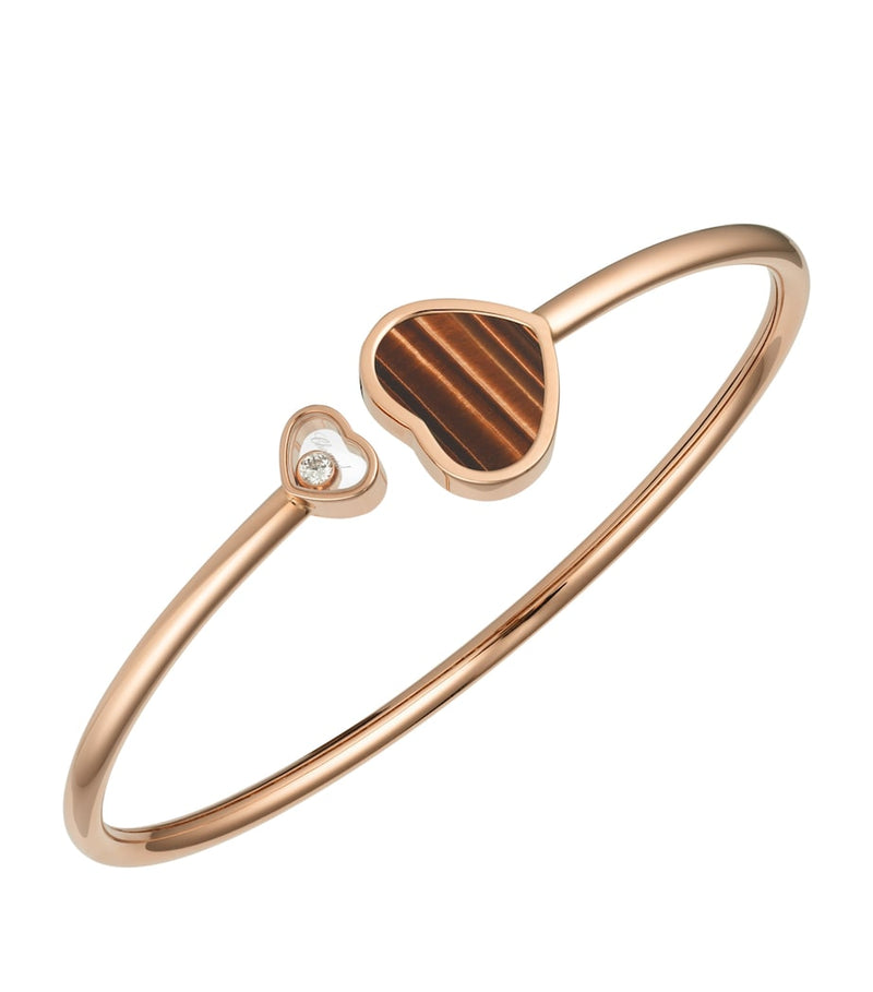 Chopard bangle rose gold moving diamond tiger's eye, imported from the UK