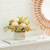 Livingandhome Hydrangea Flower in Ceramic Planter White Green 20cm, imported from the UK