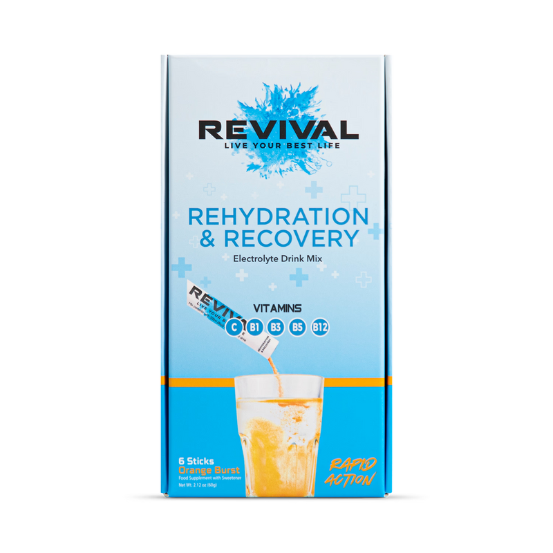 Revival Orange Burst hydration powder 6 pack, imported from the UK