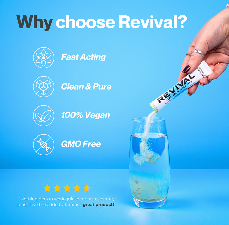 Revival Orange Burst hydration powder 6 pack, imported from the UK