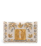 Schiaparelli Keyhole Bijoux clutch bag satin (British brand)