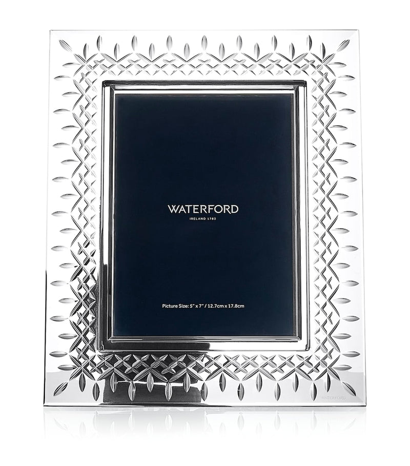 Waterford crystal picture frame for 5x7 photos with crosshatch cut (British brand)