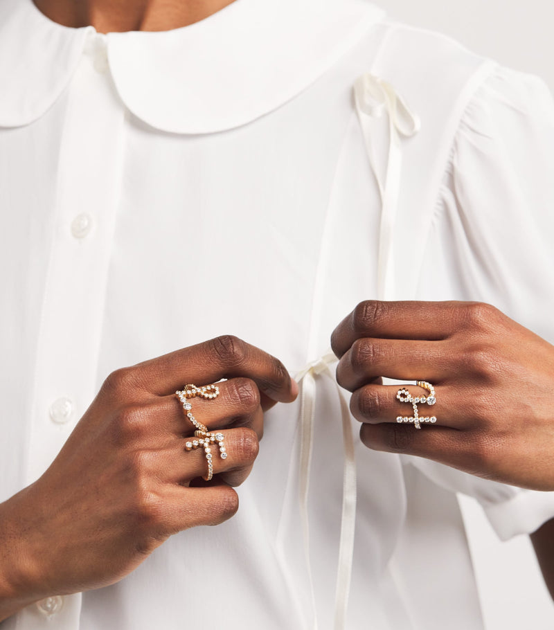 Sophie Bille Brahe L ring 18kt yellow gold diamonds - British product