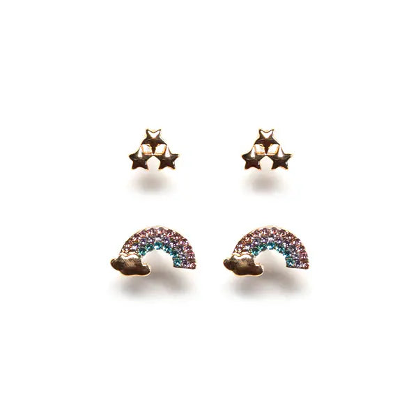 Sensation gold plated star cluster earrings crystal design (British brand)