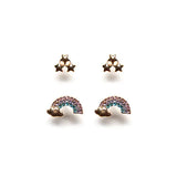 Sensation gold plated star cluster earrings crystal design (British brand)
