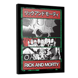 Rick and Morty manga zine framed print, imported from the UK