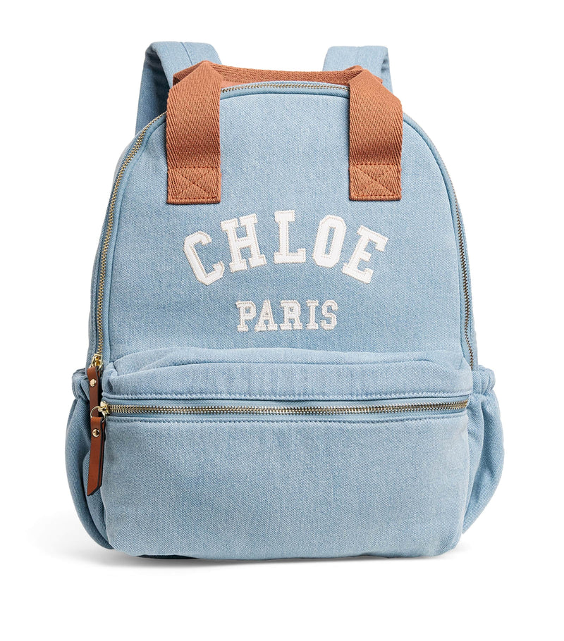 Chloé kids denim logo backpack - British product