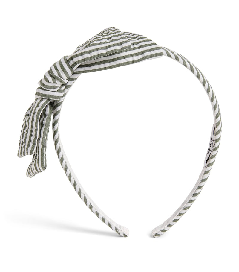 Il Gufo Stripe Bow headband, UK version