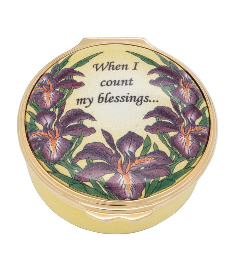 Halcyon Days enamel When I Count My Blessings box (British brand)