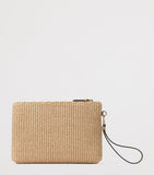 Jimmy Choo raffia zip-up pouch from Beach collection, UK version