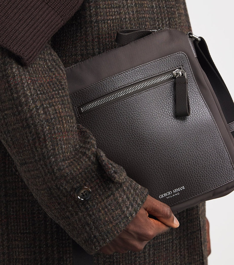 Giorgio Armani leather-trim cross-body bag - British product