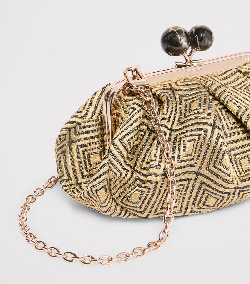 Weekend Max Mara Pasticcino woven jacquard clutch, imported from the UK
