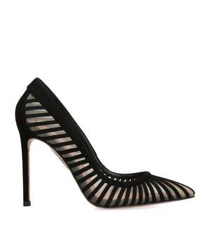 Stiletto Heels with Spiral Mesh and Suede Design 10.5cm Heel
