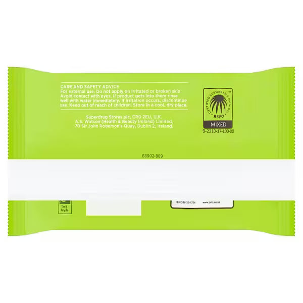 Tea Tree Biodegradable Wipes pack suitable for daily use (British brand)