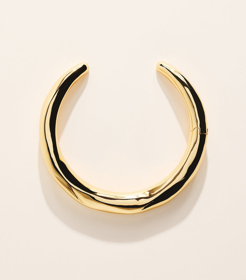 Alexis Bittar small gold-plated hinge collar necklace - British product