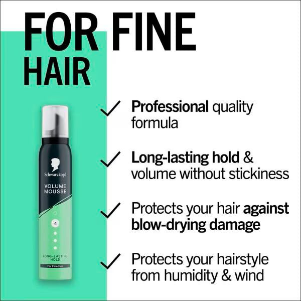Schwarzkopf Styling Volume Mousse 200ml (British brand)