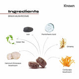 Known Nutrition brain supplement gummies with mushrooms 60 count, imported from the UK