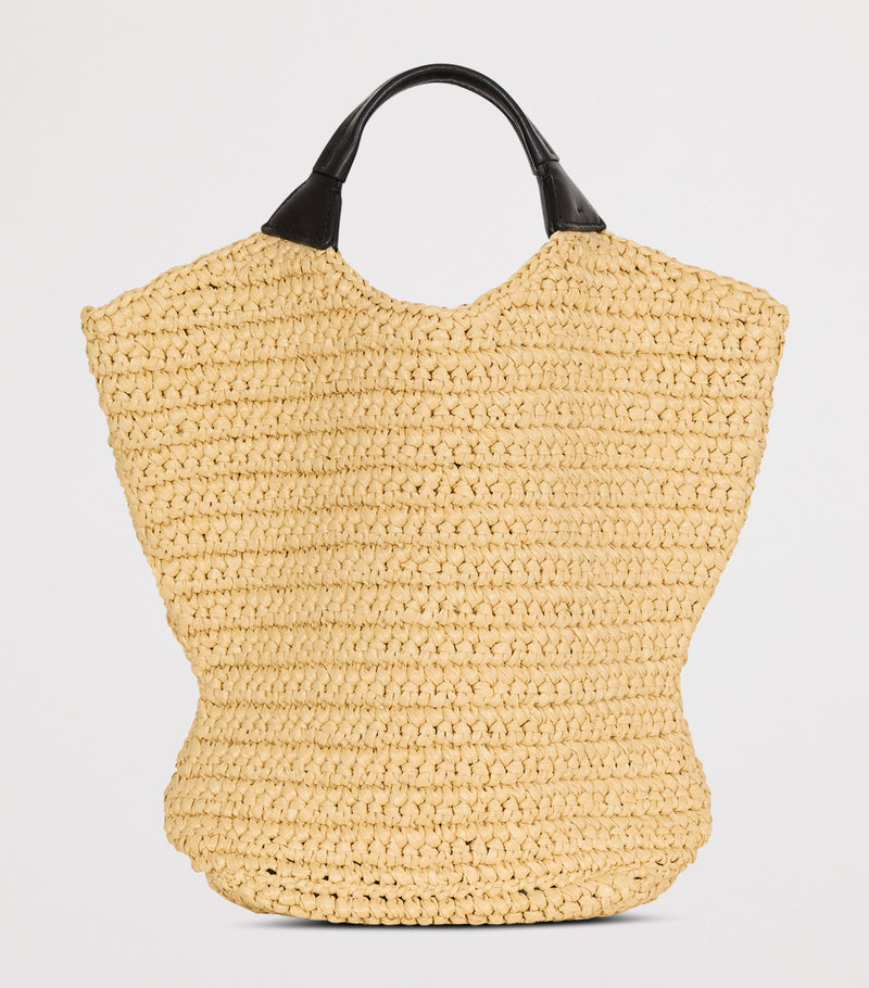 Balmain mini crochet woven tote bag with logo, UK version