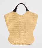 Balmain mini crochet woven tote bag with logo, UK version