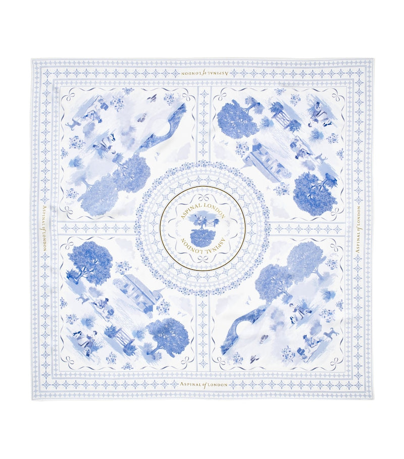 Aspinal Of London silk scarf landscape print 90cm - British product