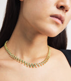 Suzanne Kalan emerald wishbone necklace 18kt gold (British brand)
