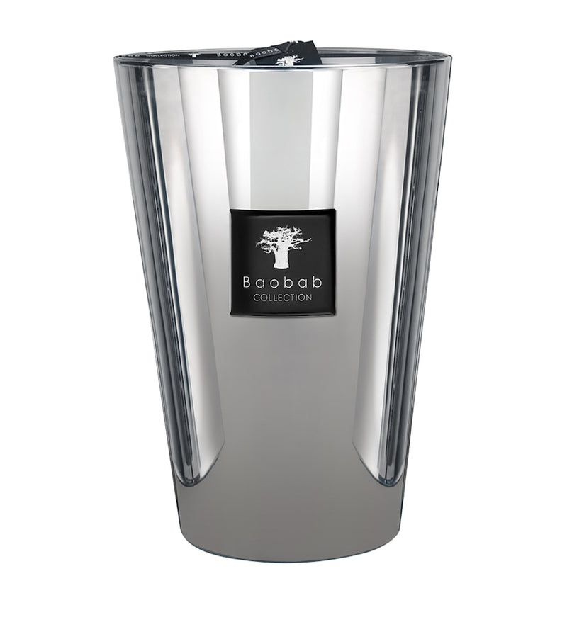 Baobab Collection Platinum Pillar Candle 10kg, imported from the UK
