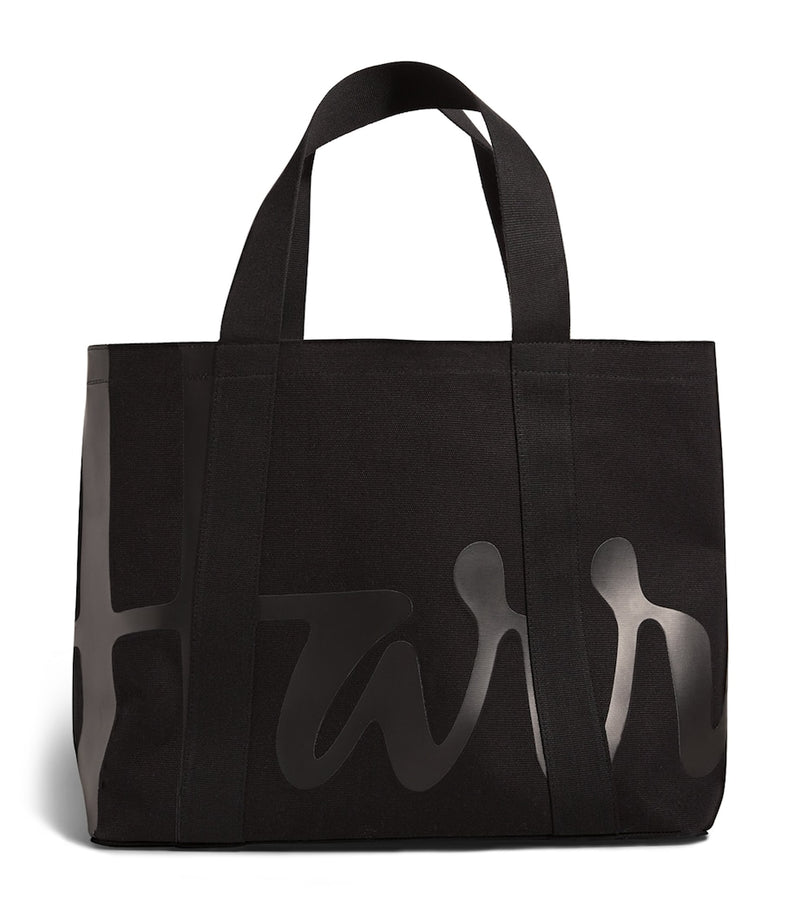 Harrods medium cotton logo tote bag, UK version