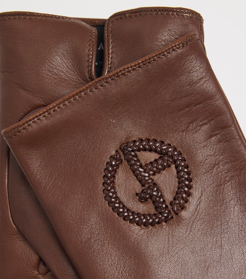 Giorgio Armani GA logo lambskin gloves with cashmere lining (British brand)