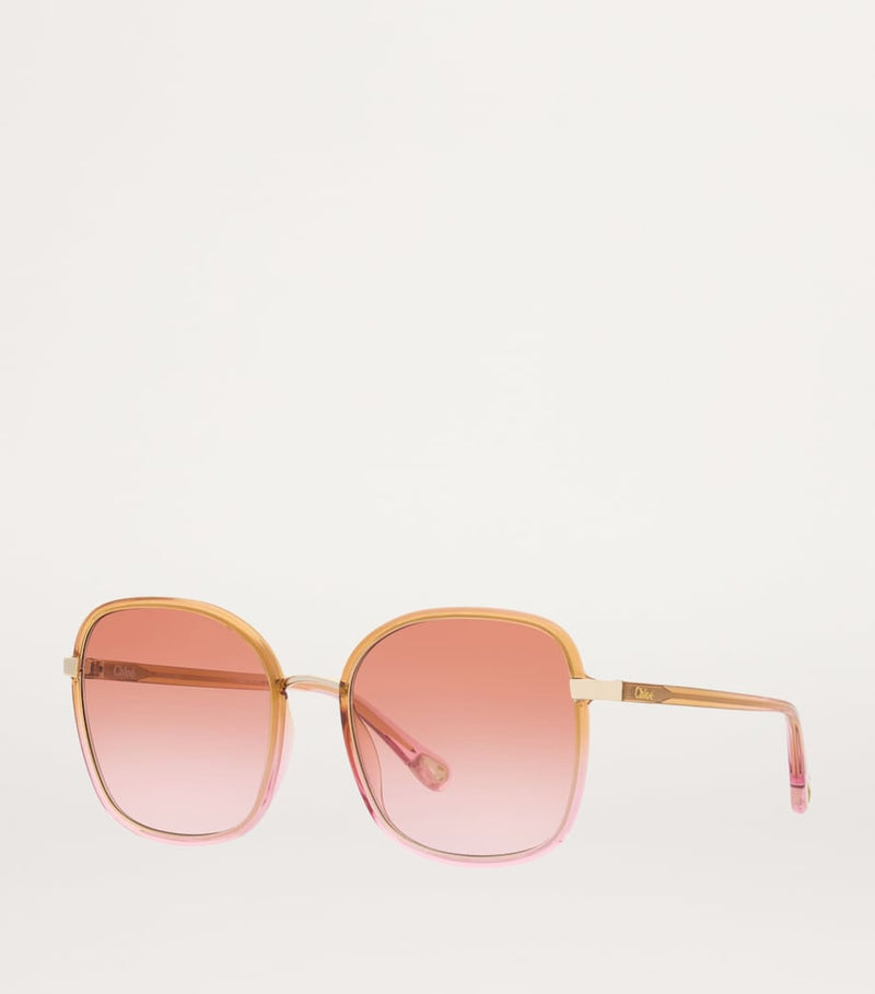 Chloé oversized square sunglasses with graduated tint (British brand)