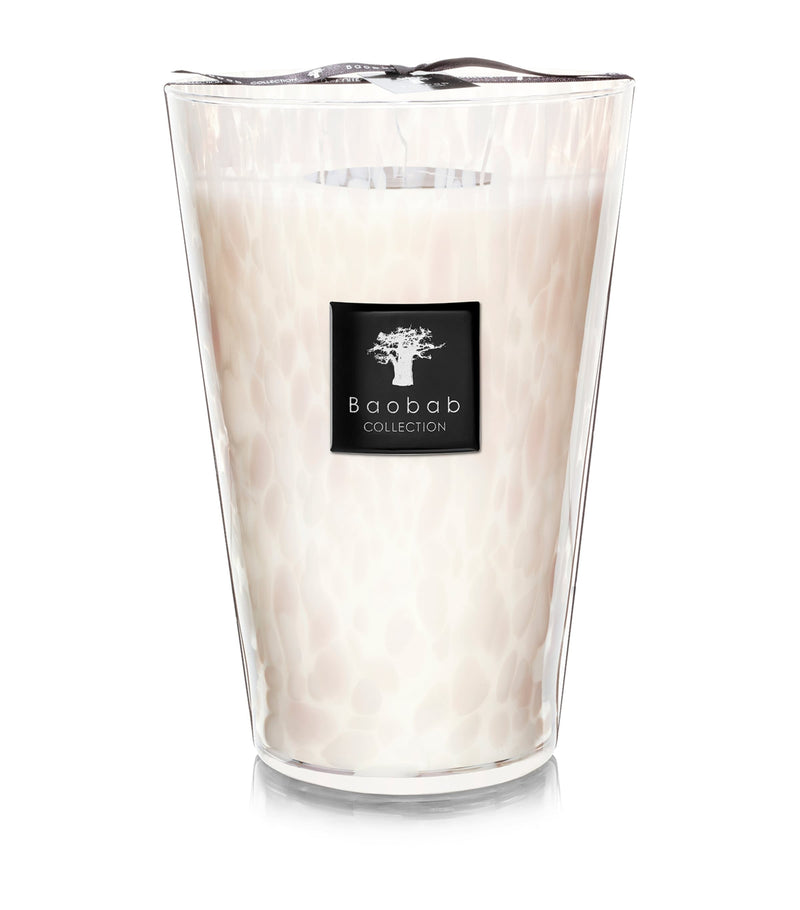 Baobab Collection White Pearls Candle 35cm - British product