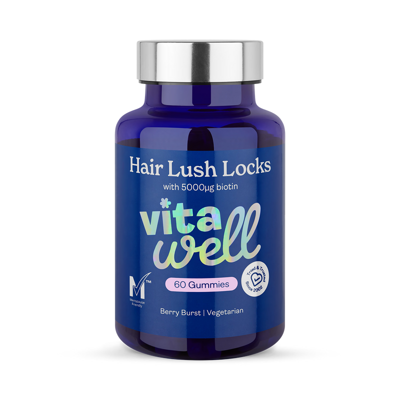 Vitawell Hair Lush Locks hair gummies 60s, imported from the UK
