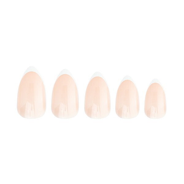 Nail HQ Almond Glossy French Nails 24 pcs, UK version