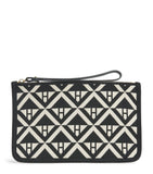 Harrods Geometric Pouch monochrome jacquard wristlet, UK version