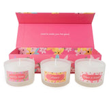 Superdrug Kashmir & Fig Scented Candles Pink Floral Gift Set of 3 100g Each- Buy online at McGrocer
