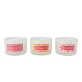 Pink floral Kashmir Fig candles 3 pack - British product