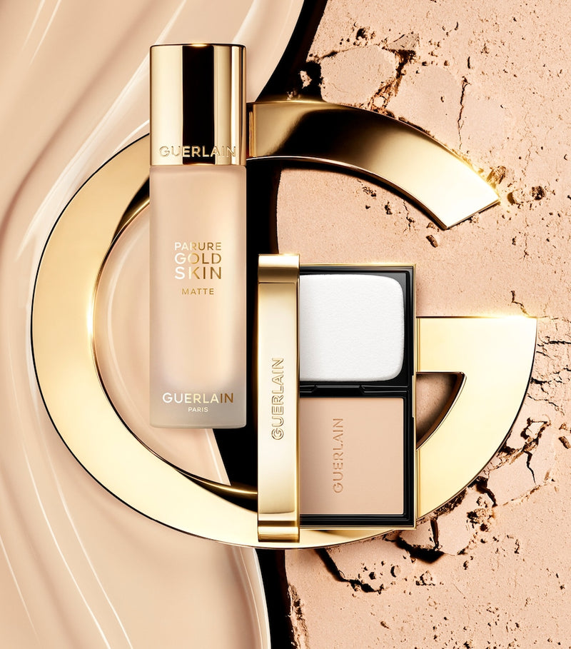 Guerlain matte compact foundation with 24-karat gold for skin control, imported from the UK