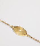 Jennifer Meyer mini evil eye bracelet in yellow gold with diamond, imported from the UK