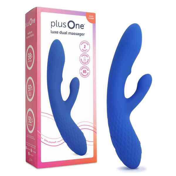 PlusOne Dual Luxe massager, imported from the UK