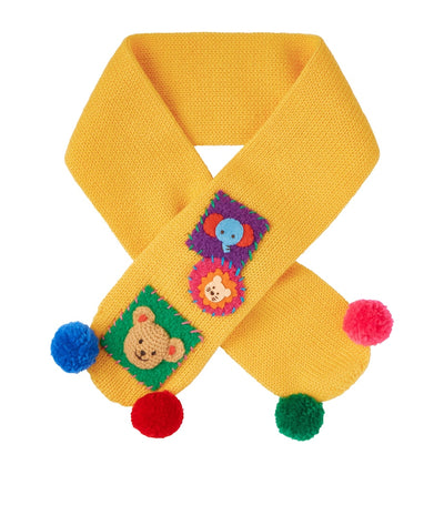Harrods Miki House Wool-Blend Pom-Pom Scarf- Buy online at McGrocer
