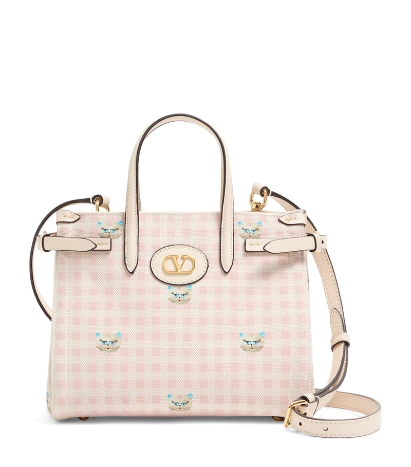 Valentino Garavani Antibes small cotton-linen tote bag, imported from the UK